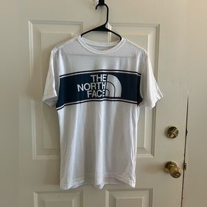 The North Face Men’s Size Medium T-shirt Chest Logo Navy Blue Red White